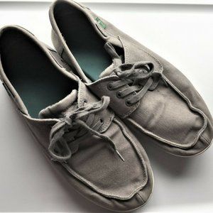 Sanuk Men’s Canvas Lace Up Casual Shoes Gray